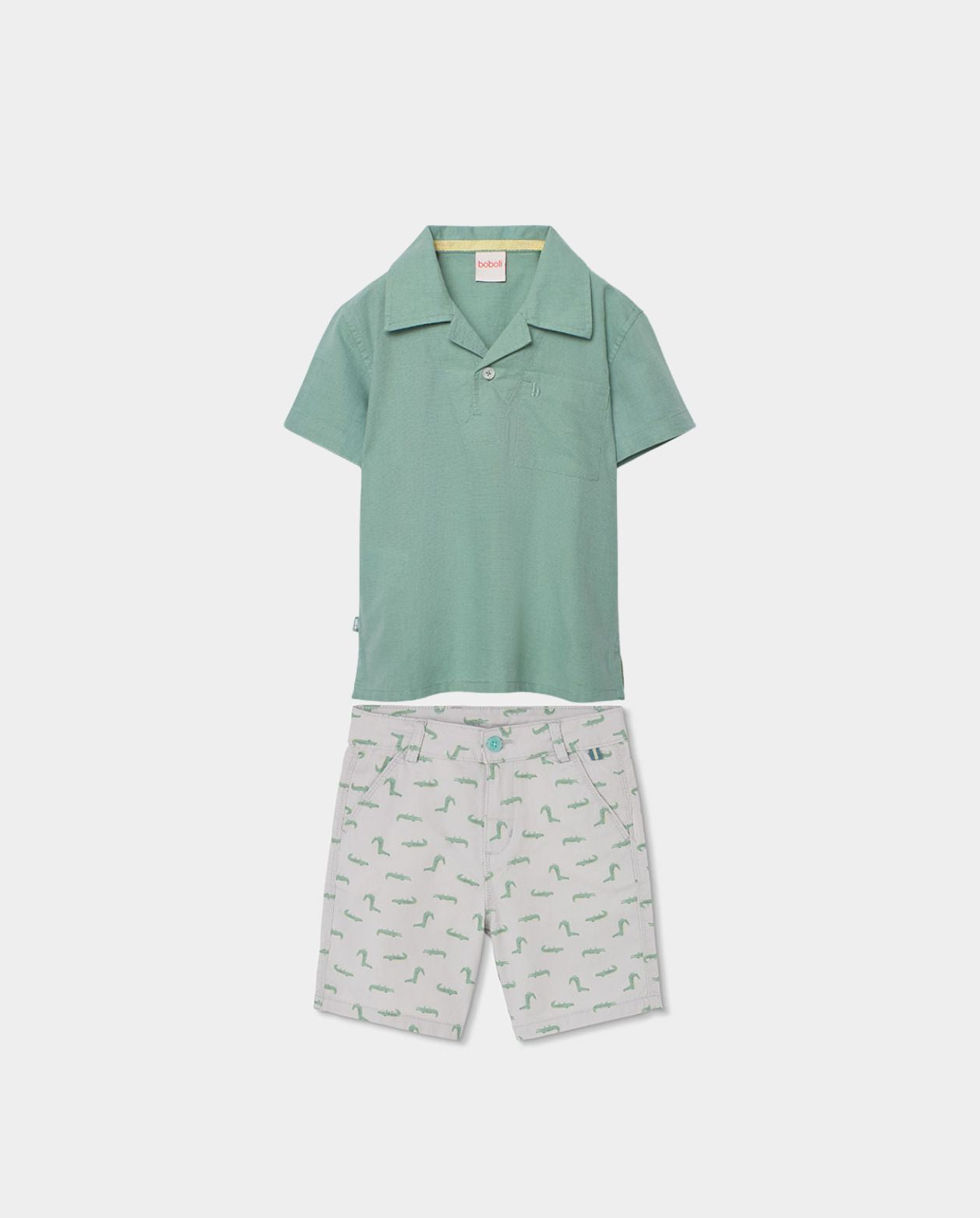 Conjunto Polo Bermuda Cocodrilo Verde Boboli 