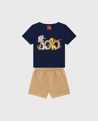 Conjunto Bermuda y Camiseta Zoo Kyly Azul