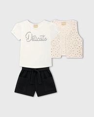 Conjunto 3 Piezas Chaleco Crochet Milon