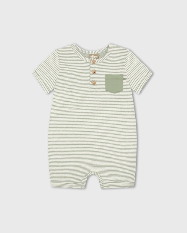 Mameluco Bebé Niño Líneas Verde Milon