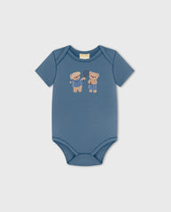 Conjunto Bermuda Bordado Oso Azul  Milon  Body