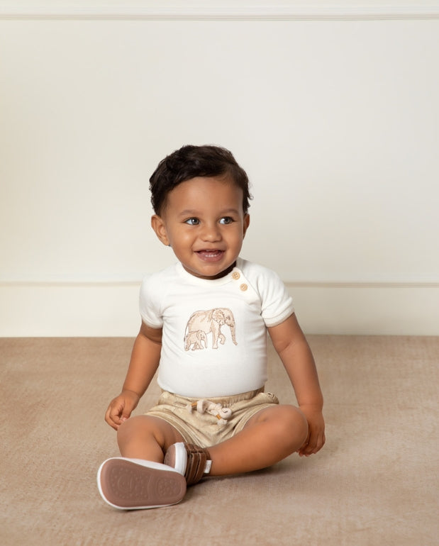 Conjunto Body Bordado Elefante Beige Milon  Modelo