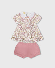 Conjunto Blusa Cuellos Flores Rosa Milon