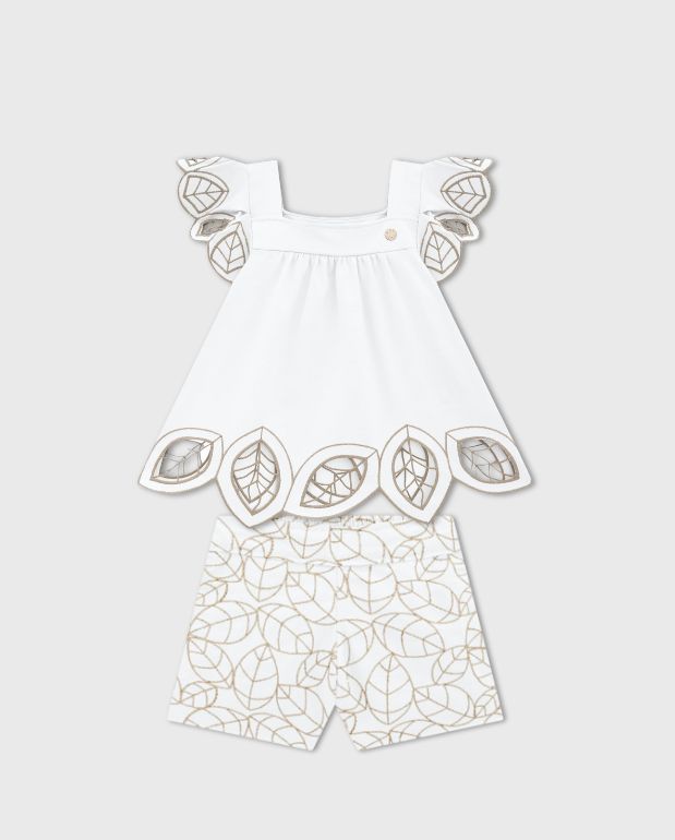Conjunto Niña Short Detalle Hojas Milon