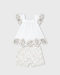 Conjunto Niña Short Detalle Hojas Milon