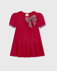Vestido Detalle Líneas Moño Rojo Milon