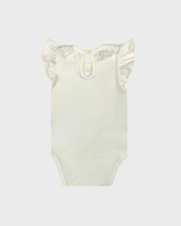 Body Bebé Unicolor Detalle Cuello Milon White