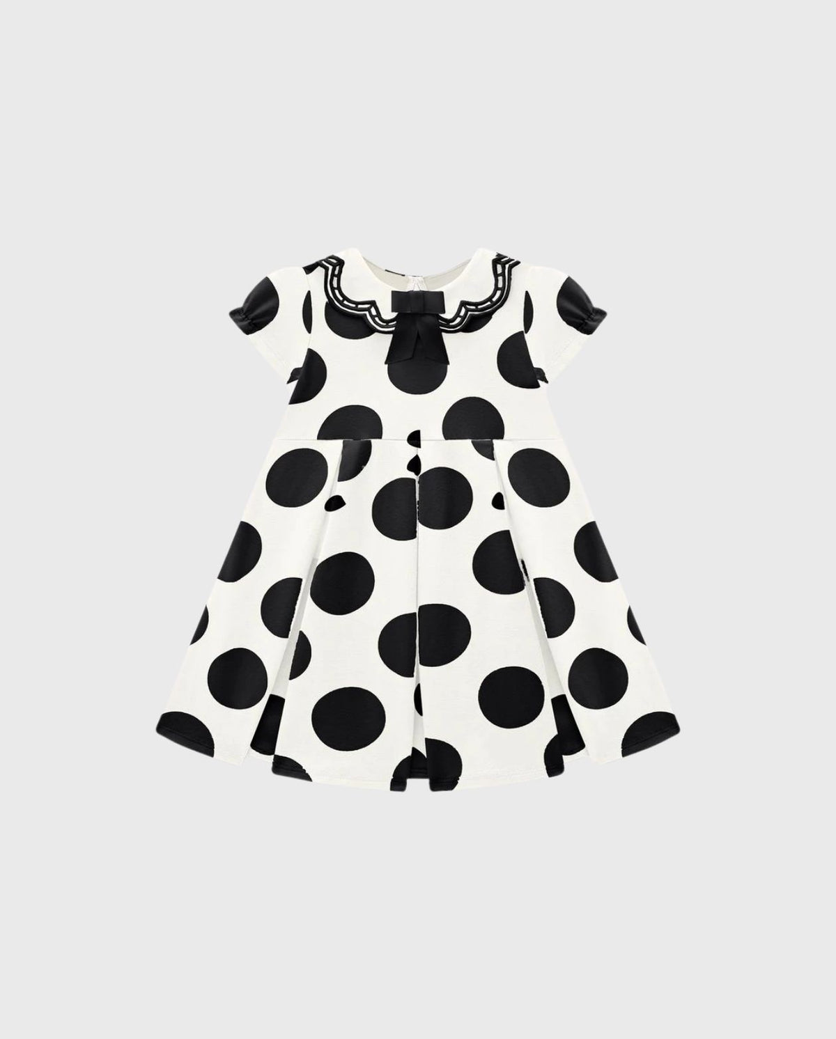 Vestido Estampado Puntos Moño Negro Kyly