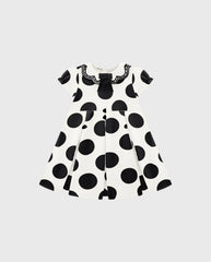 Vestido Estampado Puntos Moño Negro Kyly