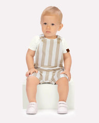 Conjunto Overol Rayas Beige Milon