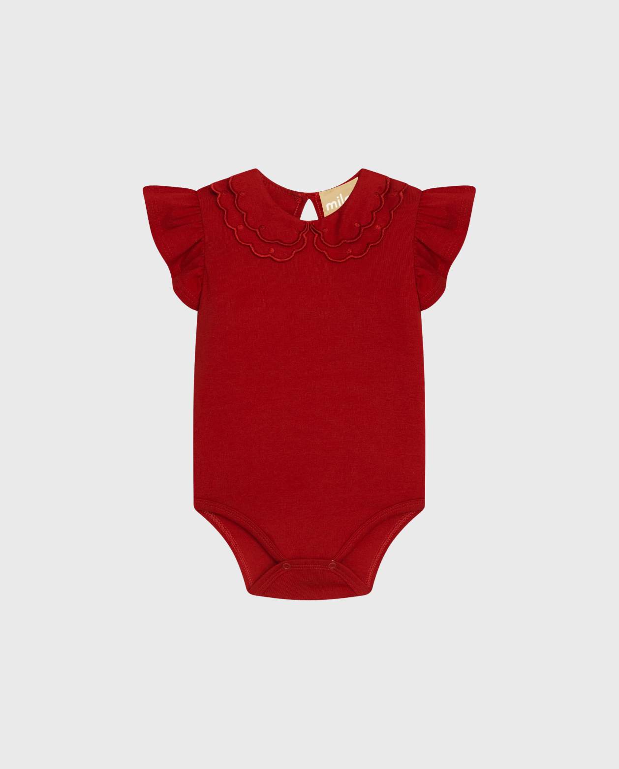 Body Cuello Bordado Rojo Milon 