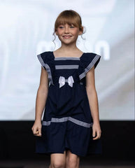 Vestido Moño Rayas Navy Milon niña