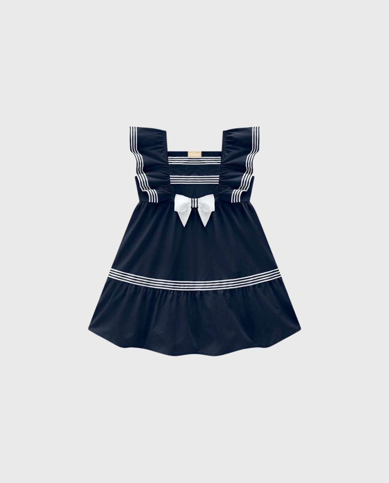 Vestido Moño Rayas Navy Milon