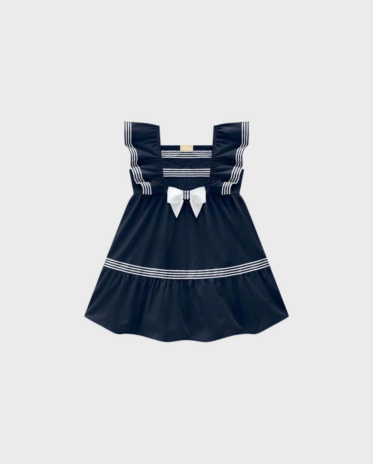 Vestido Moño Rayas Navy Milon