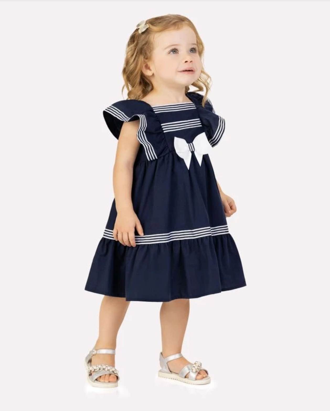 Vestido Moño Rayas Navy Milon MODELO
