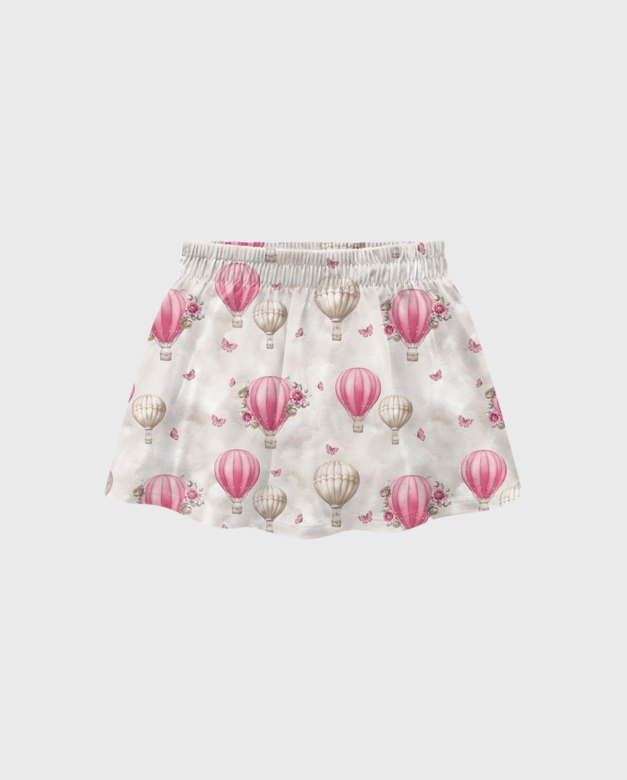 Conjunto Falda Velo Estampado Globo Fucsia Milon DETALLE