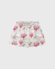 Conjunto Falda Velo Estampado Globo Fucsia Milon DETALLE