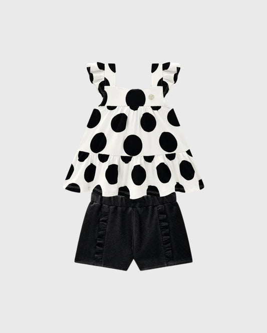 Conjunto Short Puntos Negro Milon