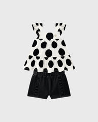 Conjunto Short Puntos Negro Milon