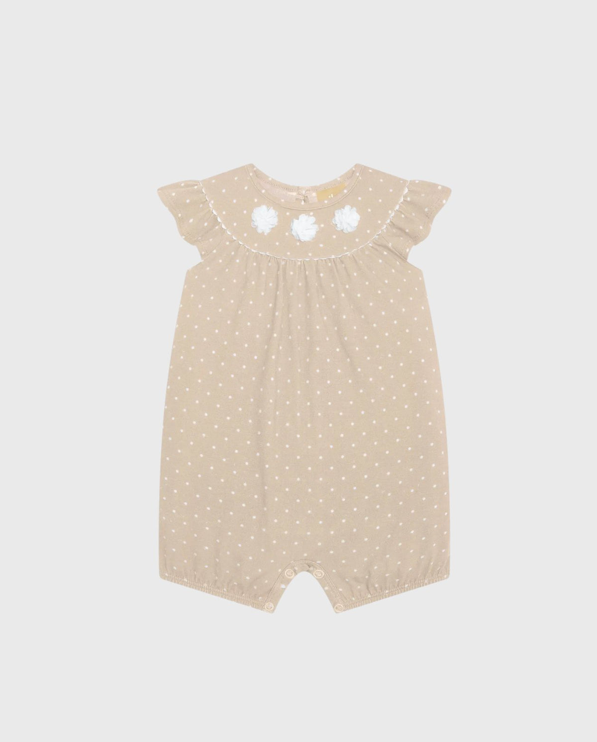 Mameluco Puntos Detalle Flor Beige Milon