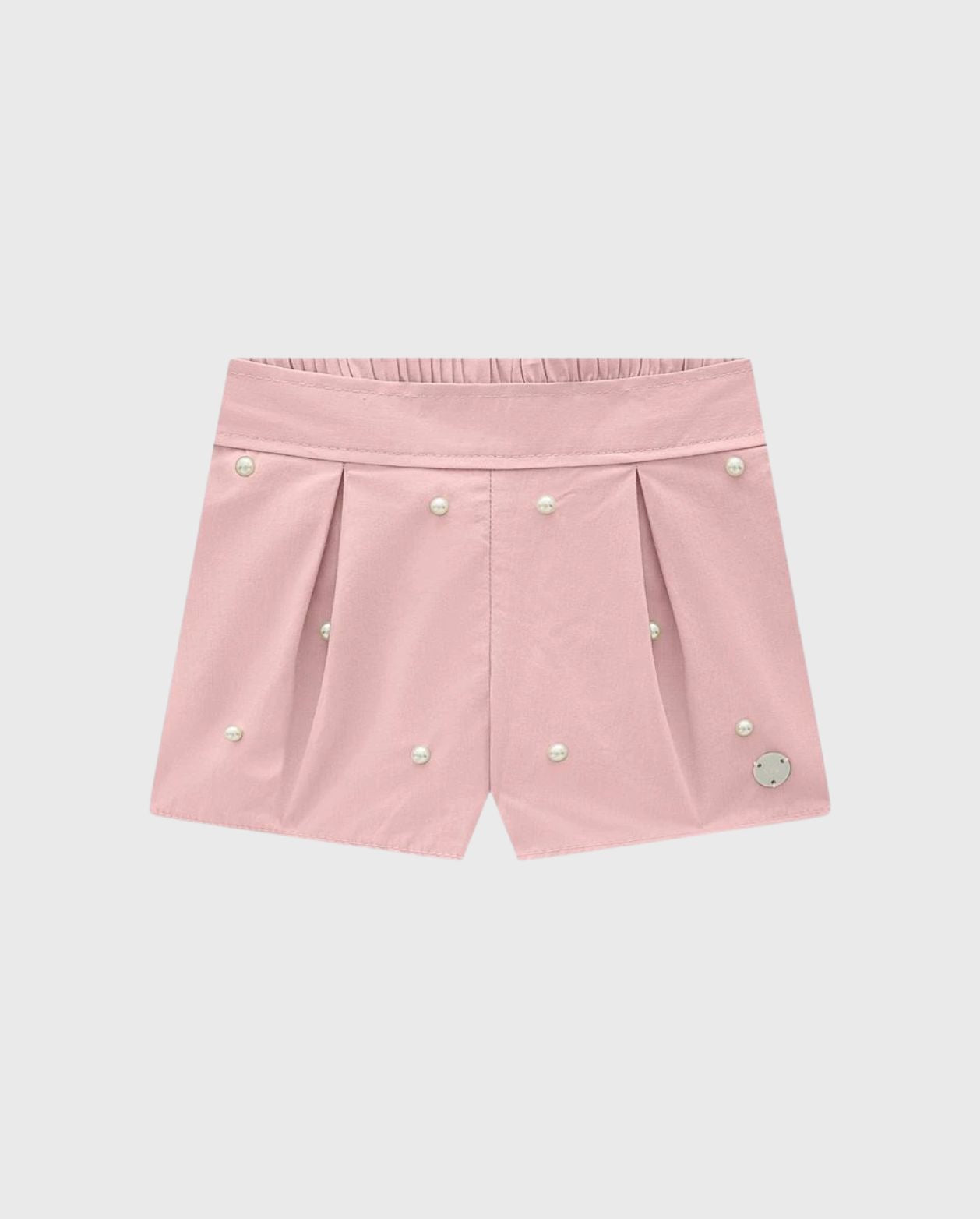 Conjunto Short Blusa Moño Perlas Rosa Milon detalle