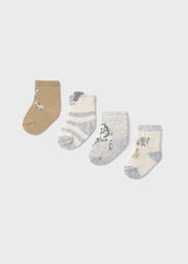 Se 4 Medias Doblez Safari Beige Mayoral