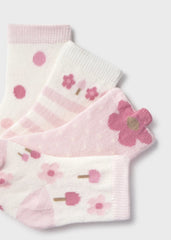Se 4 Medias Doblez Flores Rosa Mayoral Detalle