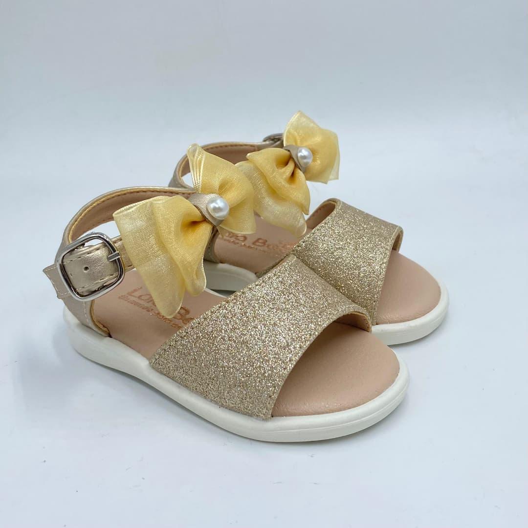 Sandalias Moño Glitter Dorada