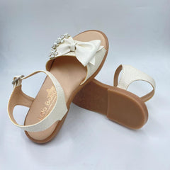 Sandalias Moño Flores Beige Suelo