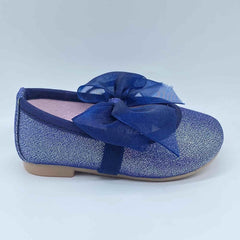 Baleta Glitter Lazo Azul