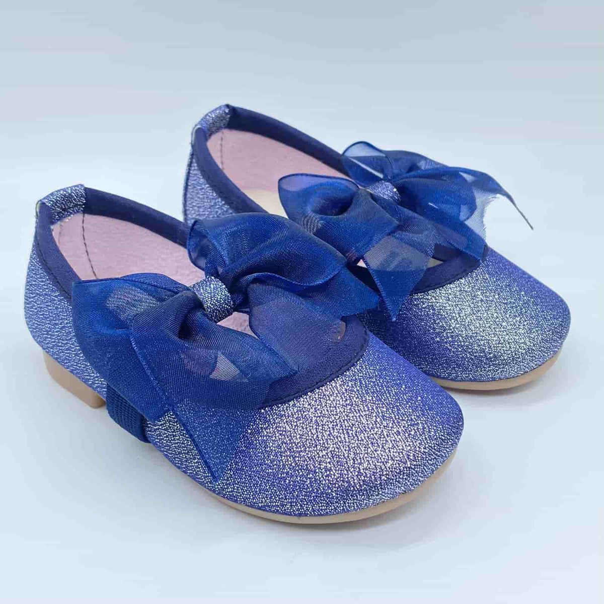 Baleta Glitter Lazo Azul