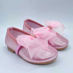 Baleta Glitter Lazo Rosa