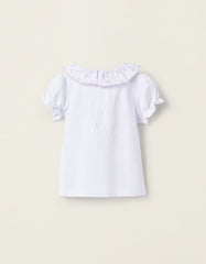 Blusa Cuello Estampado Blanco