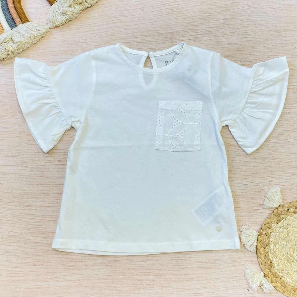 Blusa Detalle Bolsillo Crudo Zippy®