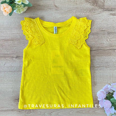 Blusa Detalle Bordado Amarillo