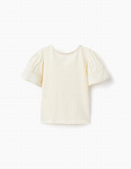 Blusa Manga Volante Beige