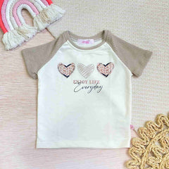 Blusa Para Niña Corazones Beige