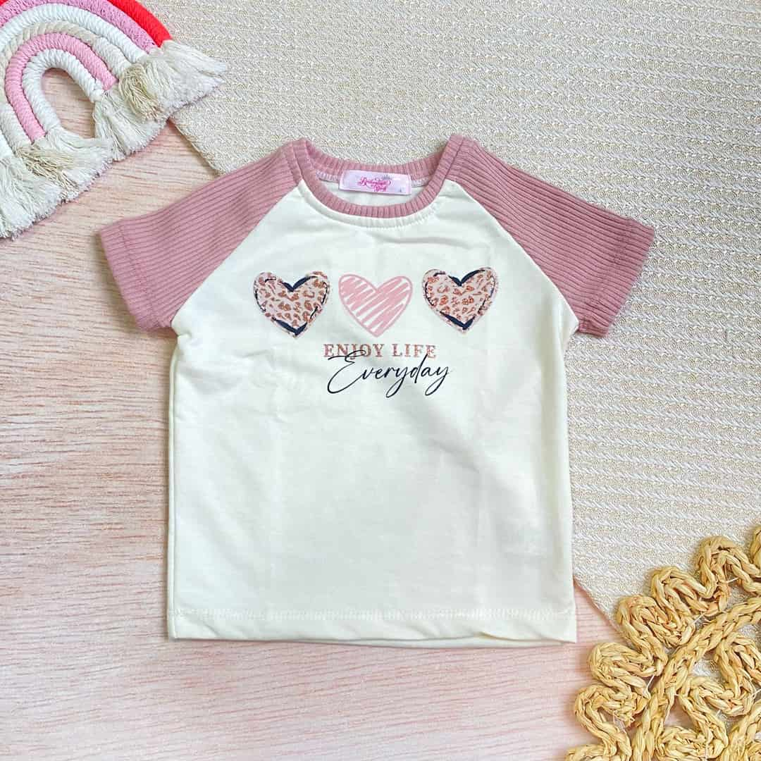 Blusa Para Niña Corazones Rosa