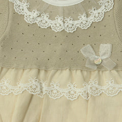 Body Combinado Tricot Bolero Bordado Beige