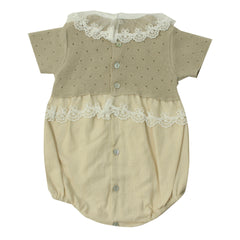 Body Combinado Tricot Bolero Bordado Beige