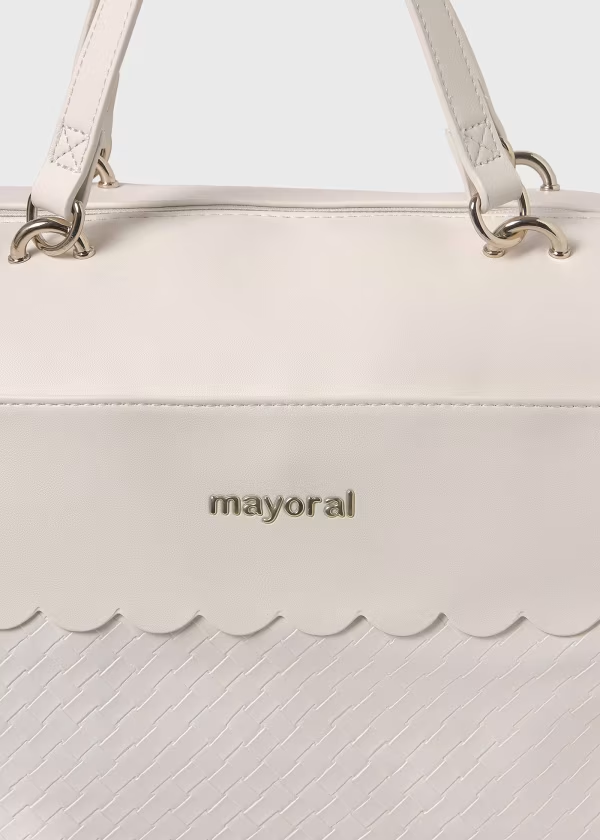 Bolso Pañalera Trenzado Crudo Mayoral Detalles