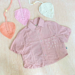 Camisa Bolsillos Corazones Rosa