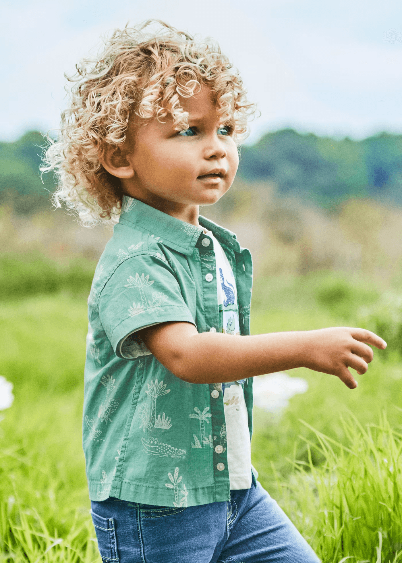 Camisa Estampada Cocodrilo Verde Mayoral