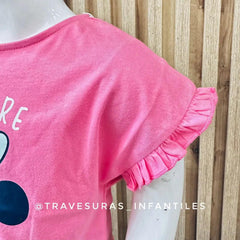 Camiseta Estampado Be More Minnie Rosa