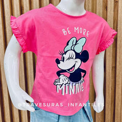 Camiseta Estampado Be More Minnie Rosa