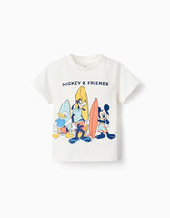 Camiseta Estampado Mickey y Sus Amigos Blanco