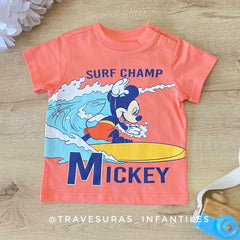 Camiseta Estampado Surf Mickey