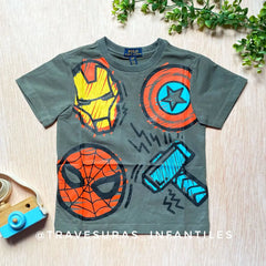 Camiseta Polo Estampado Super Héroes