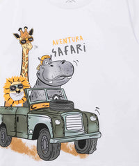 Camiseta Safari Estampado Blanco