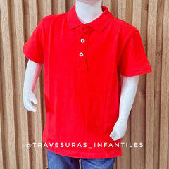 Camiseta Tipo Polo Básica Rojo